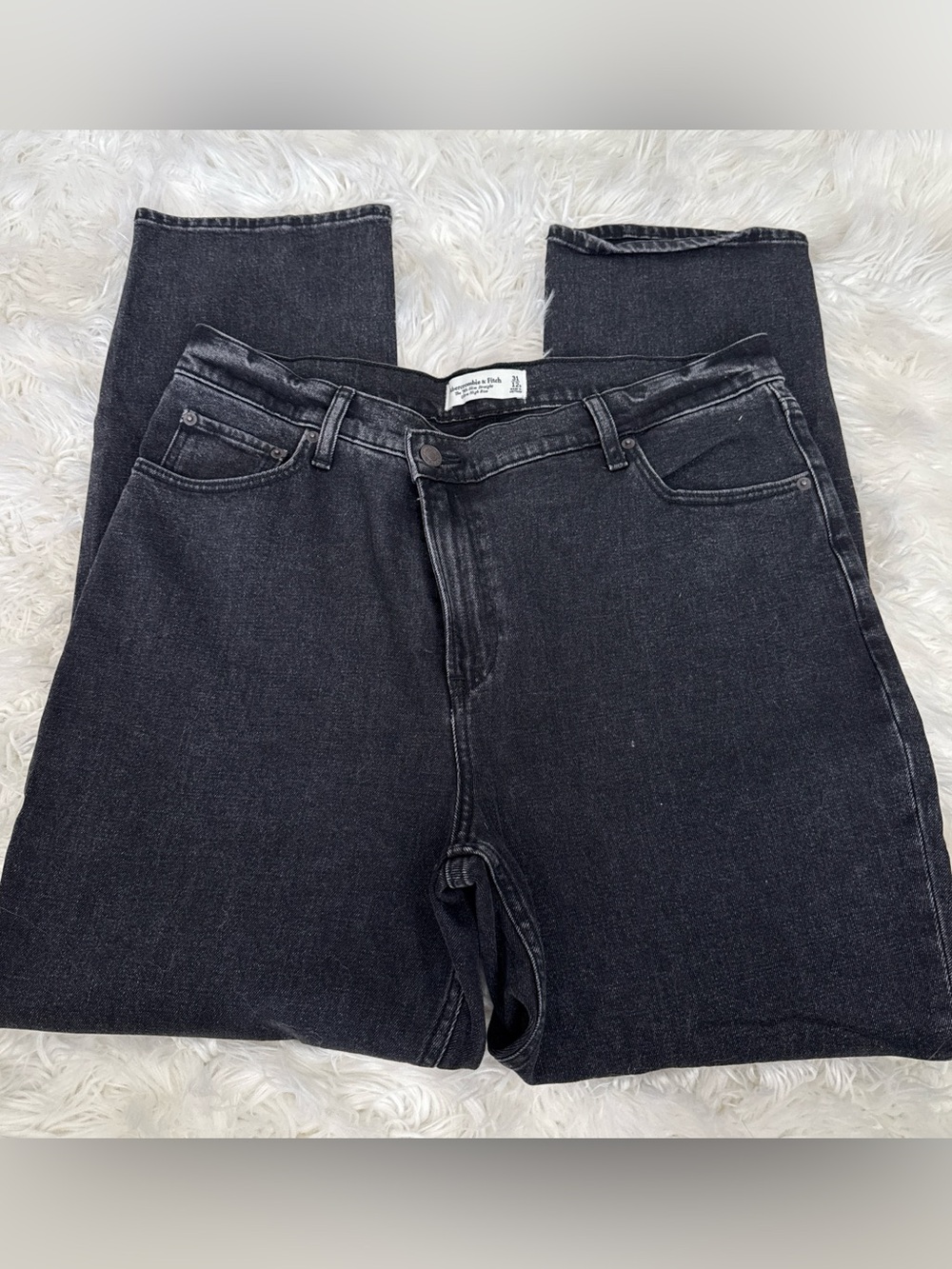 Abercrombie & Fitch Black High-Rise Straight Jeans